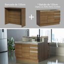 Ver imagem 7 de Ilha de Cozinha com Bancada e Balcão 120 Cm Rustic Glamy Madesa Rustic