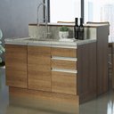 Ver imagem 1 de Ilha de Cozinha com Bancada e Balcão 120 Cm Rustic Glamy Madesa Rustic
