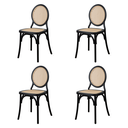 Ver imagem 1 de Kit 4 Cadeiras Medalhão Rattan Empilhável Polipropileno Sala Cozinha Jantar Estar - Mercado Cadeiras