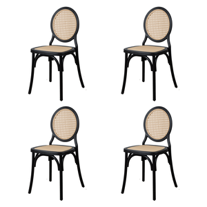 Kit 4 Cadeiras Medalhão Rattan Empilhável Polipropileno Sala Cozinha Jantar Estar - Mercado Cadeiras