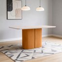 Ver imagem 1 de Mesa de Jantar 6 Lugares Retangular Tampo Vidro Verbena N01 Ypê Off White - Lyam Decor