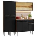 Ver imagem 1 de Armário de Cozinha Compacta 169cm Rustic/preto Emilly Madesa 09 Rustic/preto Rustic/preto