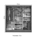 Ver imagem 4 de Guarda-roupa Solteiro Porto 3 Portas de Correr com Espelho Cinamomo/off White - Carioca Móveis