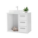 Ver imagem 6 de Gabinete para Banheiro com Cuba e Espelho Turin 60 C/ Vidro - Branco