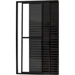 Porta Balcão 3 Folhas com Trinco 2,10 X 1,20 Cor Preto Linha Econ - 1