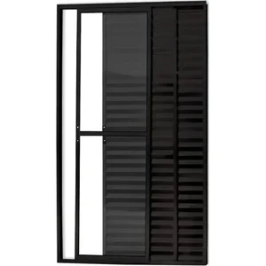 Porta Balcão 3 Folhas com Trinco 2,10 X 1,20 Cor Preto Linha Econ