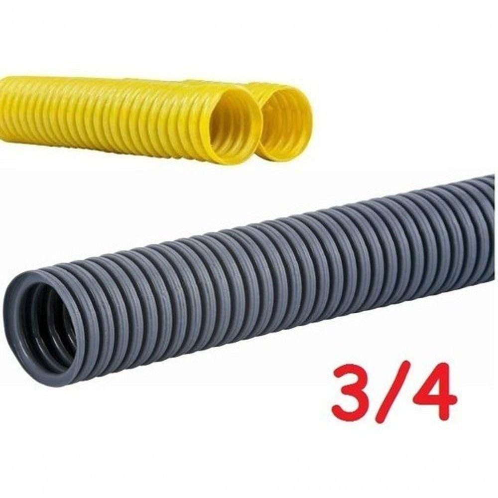 50 Metro de Eletro Duto Conduíte Corrugado Amarelo 3-4 Cinz - 3