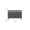 Ver imagem 2 de Balcão Gabinete Manu 120cm Cinza -ComTampo e Armário Aéreo Andreia 120cm - Ajl Móveis