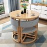 Mesa de Jantar Minimalista com 4 Cadeiras Compacta 90cm:base Das Cadeiras Imitação de Madeira com Te - 4