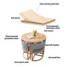 Mesa de Jantar Minimalista com 4 Cadeiras Compacta 90cm:base Das Cadeiras Imitação de Madeira com Te - 7