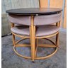 Mesa de Jantar Minimalista com 4 Cadeiras Compacta 90cm:base Das Cadeiras Imitação de Madeira com Te - 11