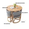 Mesa de Jantar Minimalista com 4 Cadeiras Compacta 90cm:base Das Cadeiras Imitação de Madeira com Te - 6