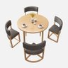 Mesa de Jantar Minimalista com 4 Cadeiras Compacta 90cm:base Das Cadeiras Imitação de Madeira com Te - 5