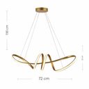 Ver imagem 3 de Luminária Pendente Dourado Luz Dupla 3000k e 6000k