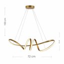 Ver imagem 3 de Luminária Pendente Dourado Luz Dupla 3000k e 6000k