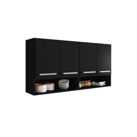 Armário Aéreo para Cozinha 4 Portas Bulgária Casa Mobília Movelaria