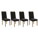 Ver imagem 1 de Cadeira Sala de Jantar 2cad152ea Kit 4 Un Eucalipto/veludo Preto A038 - Kappesberg