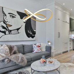 Lustre Luminária Pendente Dourado LED Integrado 26W - 2