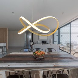 Lustre Luminária Pendente Dourado LED Integrado 26W - 5