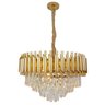 Luminária Pendente Prada Dourada Cristais Legítimos K9 - 1