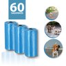 refil cata caca saquinho cão gato pet fezes 60 unidades coletor azul - 1
