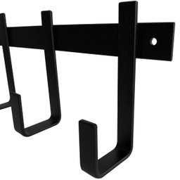 Cabideiro de Parede com 5 Ganchos para Pendurar Roupas e Bolsas Industrial em Aço Preto - 5