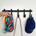 Ver imagem 6 de Cabideiro de Parede com 5 Ganchos para Pendurar Roupas e Bolsas Industrial em Aço Preto