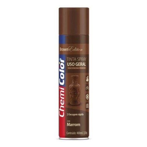 Tinta Spray para Uso Geral Marrom 400ml / 250g ChemiColor