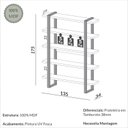 Ver imagem 5 de Estante para Livros Industrial Freijó/preto - Dalla Costa