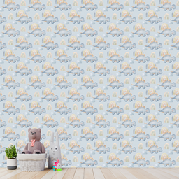 Papel de Parede Adesivo Dinossauro Baby Fundo Azul 3m - 3