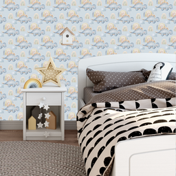 Papel de Parede Adesivo Dinossauro Baby Fundo Azul 3m - 2