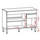 Ver imagem 3 de Balcão com Tampo Cozinha Line 120 Cm com 3 Portas e 1 Gaveta Gris