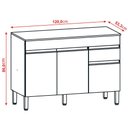 Ver imagem 4 de Balcão com Tampo Cozinha Line 120 Cm com 3 Portas e 1 Gaveta Gris