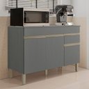 Ver imagem 2 de Balcão com Tampo Cozinha Line 120 Cm com 3 Portas e 1 Gaveta Gris