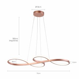 Lustre Pendente Infinito 80cm 40w 3 em 1 Tendência Moderno Bivolt - 5