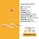 Ver imagem 7 de Lustre Pendente Infinito 80cm 40w 3 em 1 Tendência Moderno Bivolt