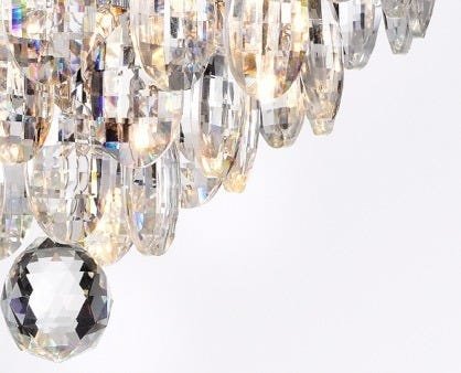 Luminária Plafon Cristal K9 Transparente 40cm Sala e Quarto - 2