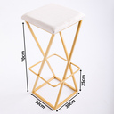 Ver imagem 6 de Banqueta Industrial Z Alta 70cm com Armação de Metal Dourado Estofado Bege