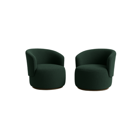 Kit 02 Poltronas Orgânica Decorativa Beatriz Boucle Verde - Montanaris Decor
