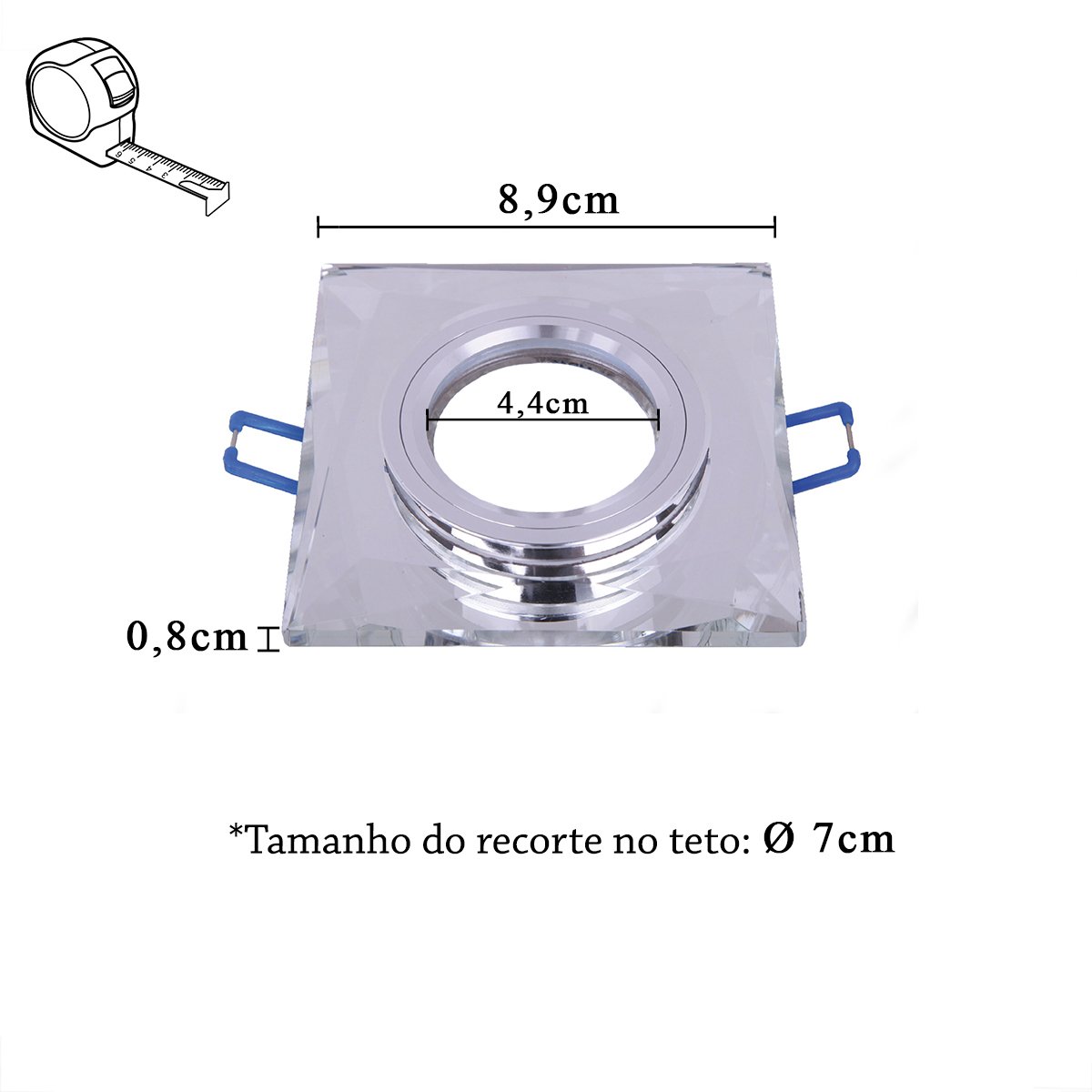 Kit 3 Spot de Embutir Vidro Cristal para Espelho de Banheiro Mr16 Zan02 - 4