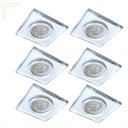 Ver imagem 1 de Kit 6 Spot Embutir Quadrado para Sala Vidro Cristal Espelhado Gu 10 MR16 ZAN02