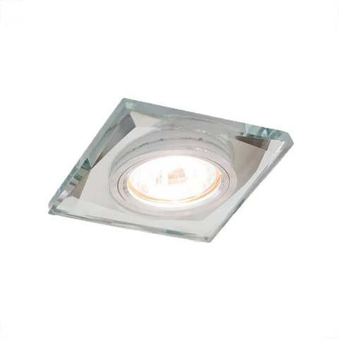 Kit 10 Spot Quadrado Embutir Espelhado Cristal Dicroica para Cozinha ZAN02