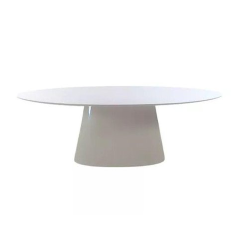 Mesa de Jantar Cone Oval 244x137 Cm Laqueada Cores Branco