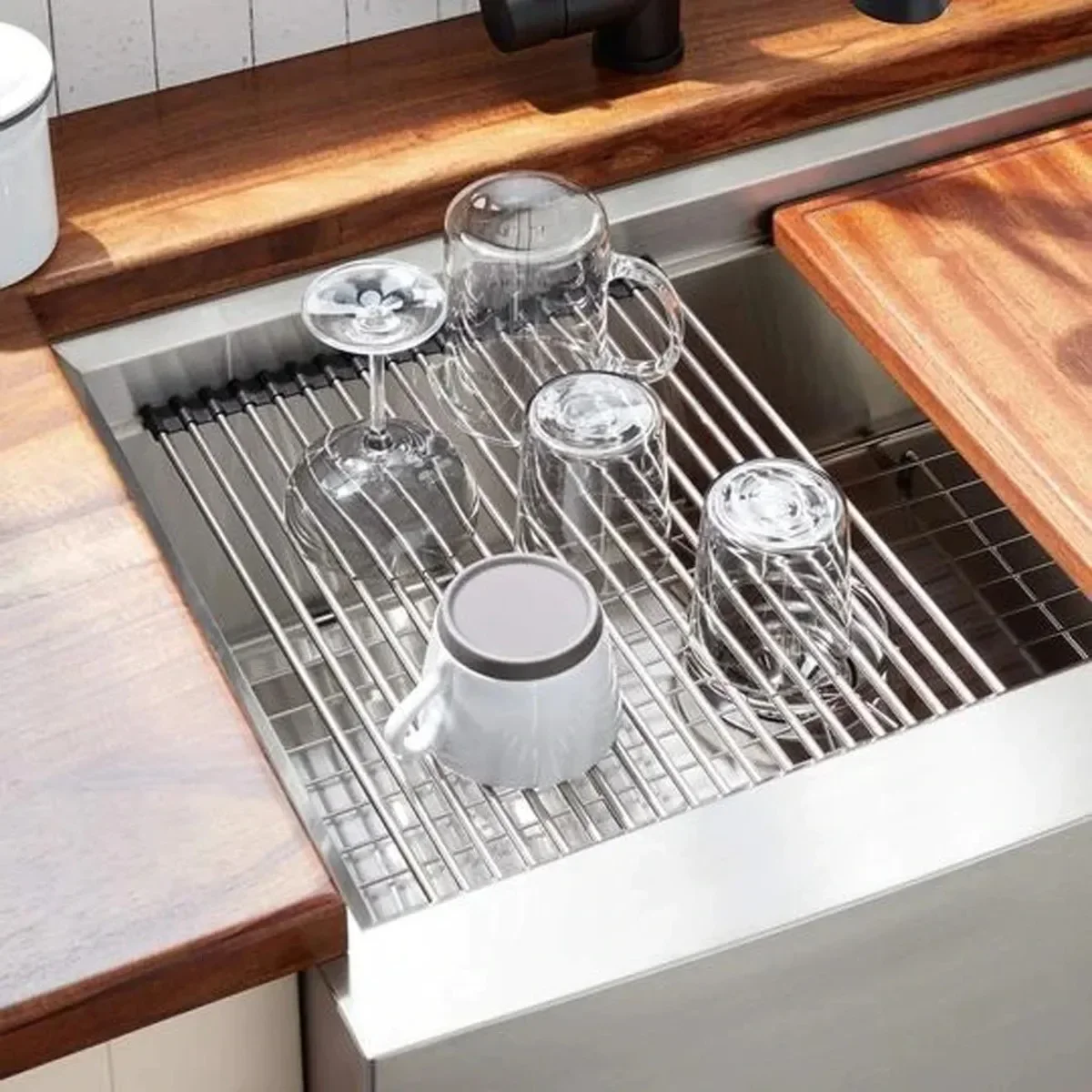 Escorredor Inox Louças Esteira Multifunções Dobrável 47x23 - 5