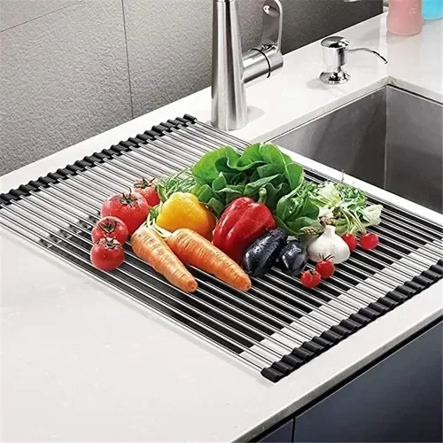 Escorredor Inox Louças Esteira Multifunções Dobrável 47x23 - 6
