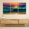 Quadro Decorativo - Três Telas - Ondas do Mar - Estilo Pintura - 120x60cm - 3
