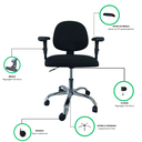 Ver imagem 5 de Kit Home Office Mesa C/ Gaveta 120x60 Standart e Cadeira Laizz Base Preta Cor: Cristal