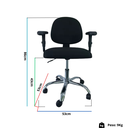 Ver imagem 3 de Kit Home Office Mesa C/ Gaveta 120x60 Standart e Cadeira Laizz Base Preta Cor: Cristal