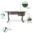 Ver imagem 4 de Kit Home Office Mesa C/ Gaveta 120x60 Standart e Cadeira Laizz Base Preta Cor: Cristal