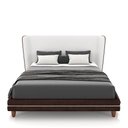 Ver imagem 2 de Conjunto Cama com Cabeceira Queen Torres Pés em Madeira Pu/bouclê Marrom/off White G91 - Gran Belo